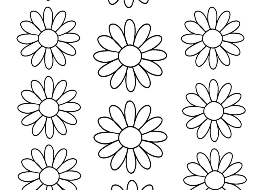 Daisy Coloring Page Full Page Of Daisy s JPEG Black And White Printable Etsy
