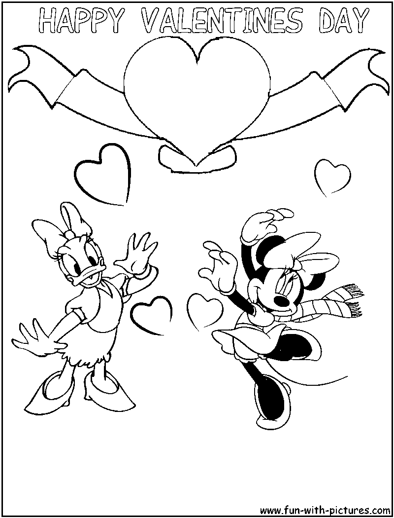 Daisy Minnie Valentine2 Coloring Page