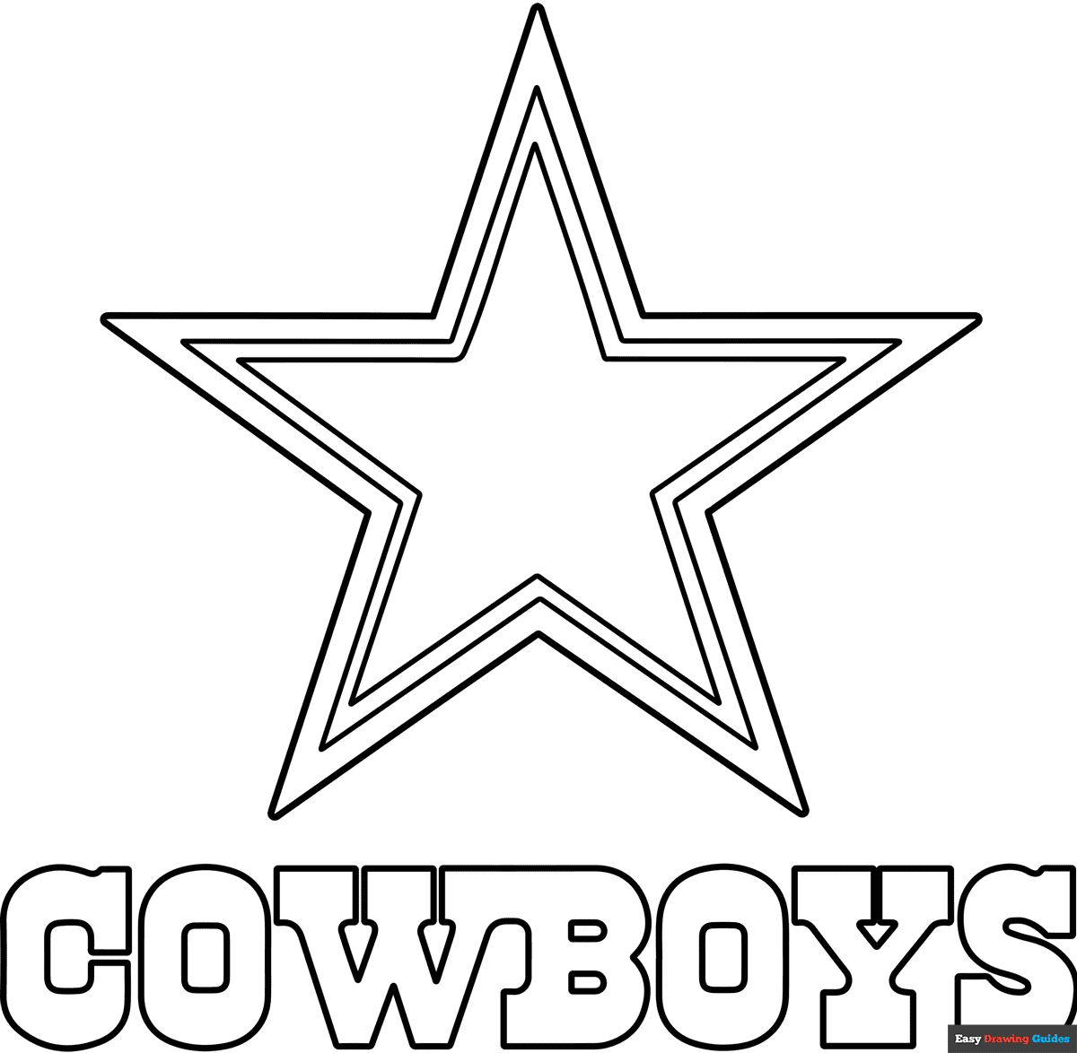 Dallas Cowboys Logo Coloring Page Easy Drawing Guides
