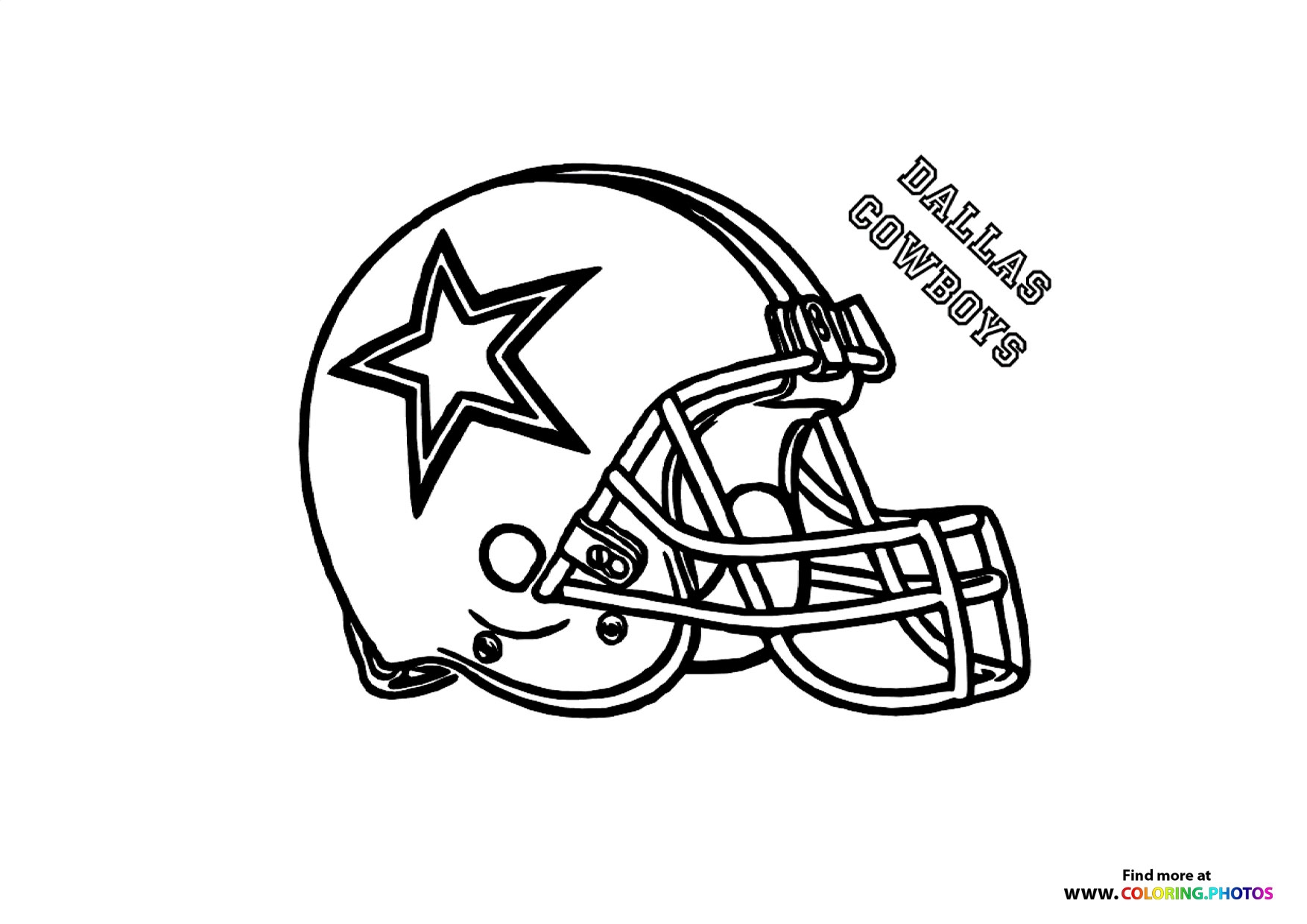 Dallas Cowboys NFL Helmet Coloring Pages For Kids