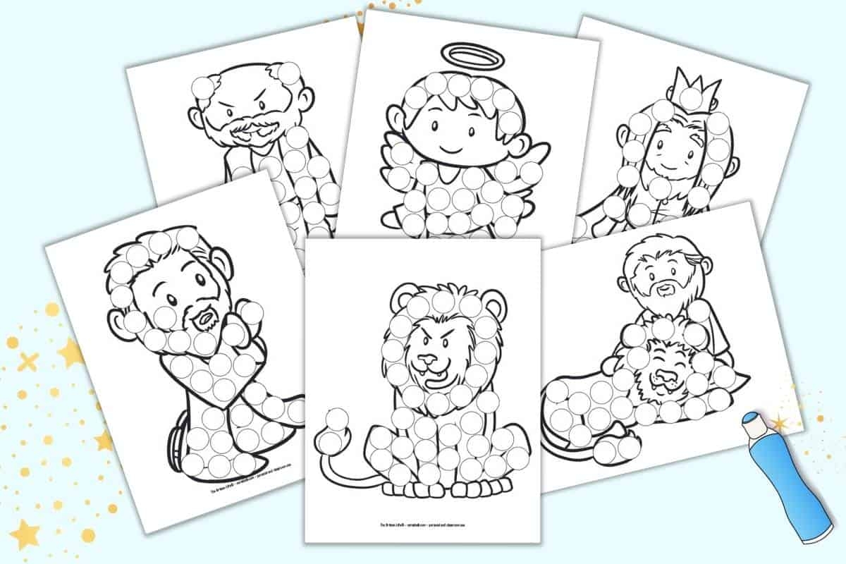 Daniel And The Lion s Den Dot Marker Coloring Pages The Artisan Life