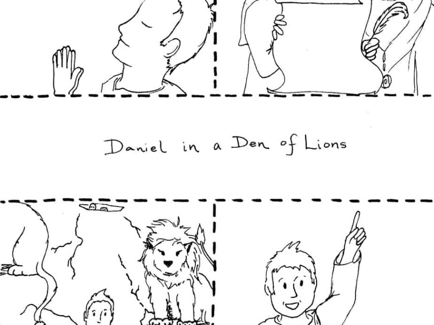 Daniel And The Lions Coloring Page