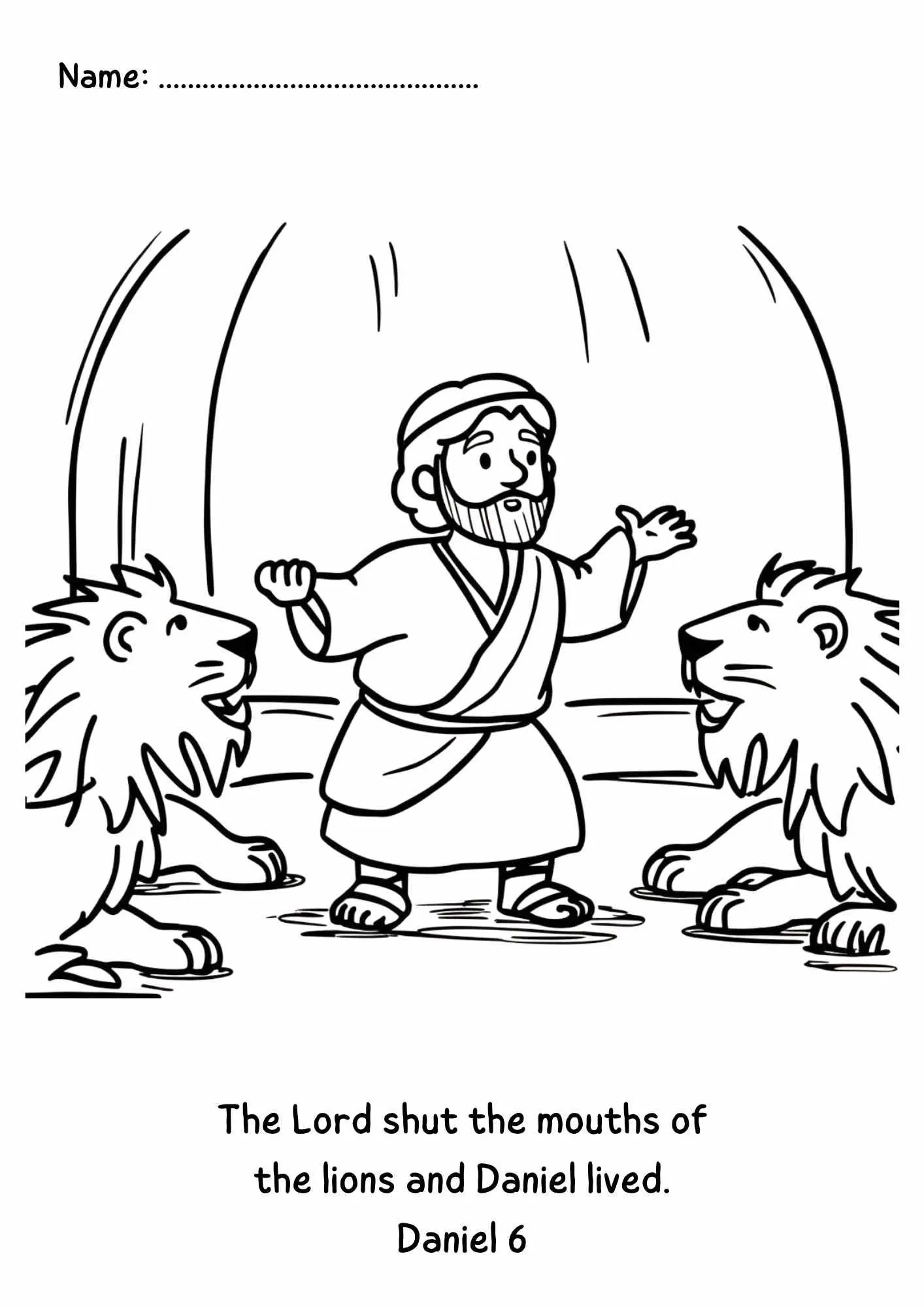 Daniel Lions Den Coloring Page Etsy