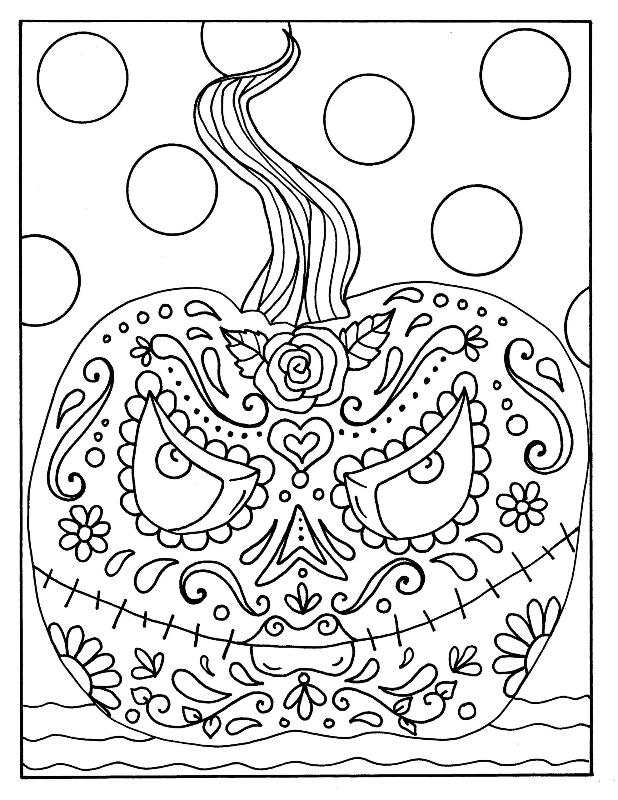 Day Of The Dead Halloween Pumpkin Digital Coloring Page Adult Coloring Color Pages Instant Download Printables Fun Coloring Pages Etsy