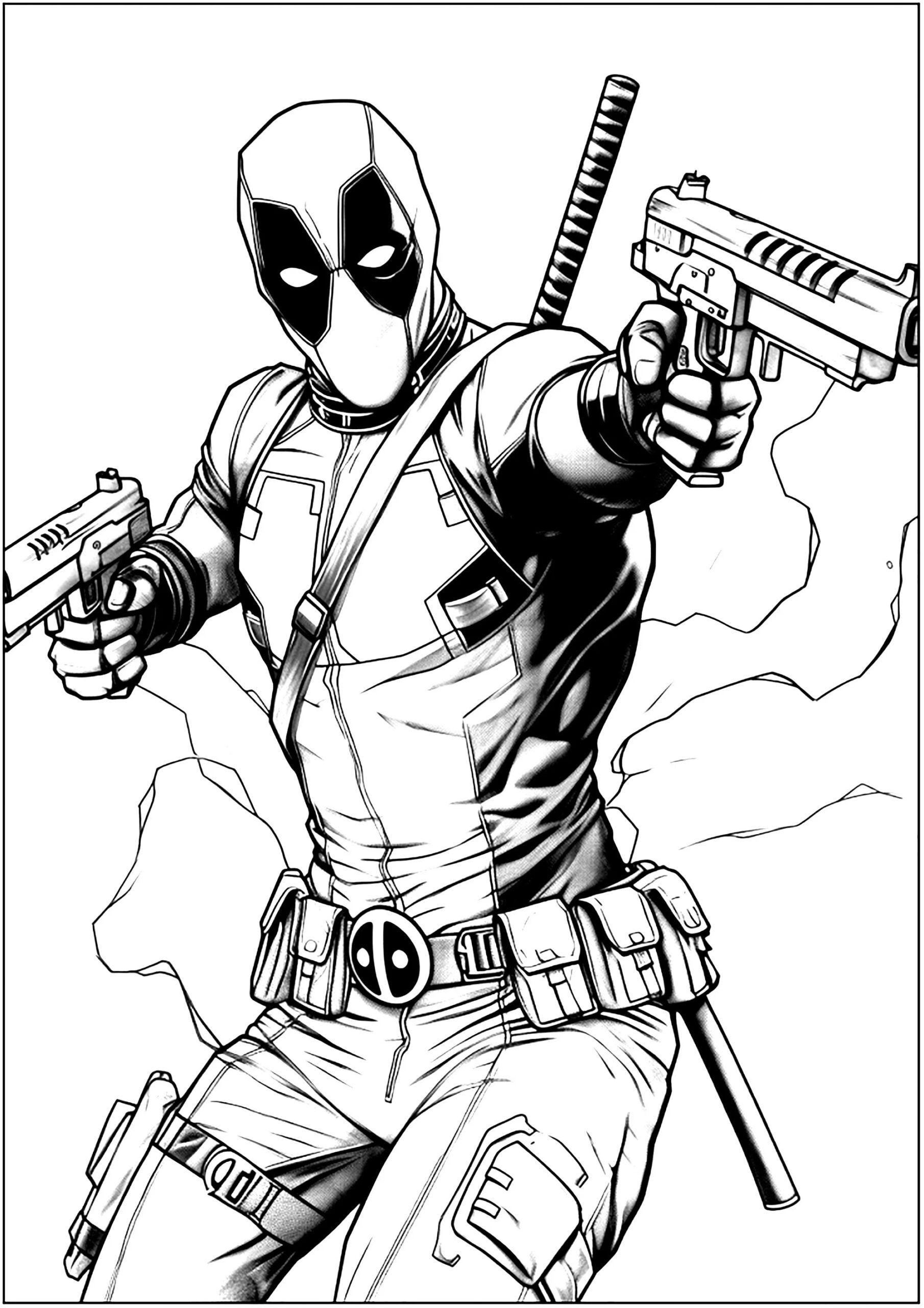 Spider Man And Deadpool Coloring Pages
