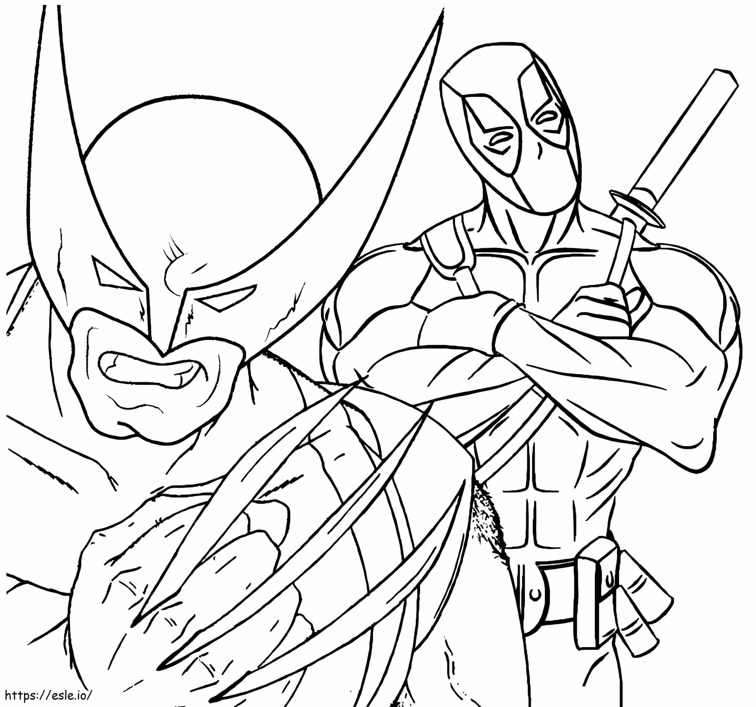 Deadpool And Wolverine Coloring Page