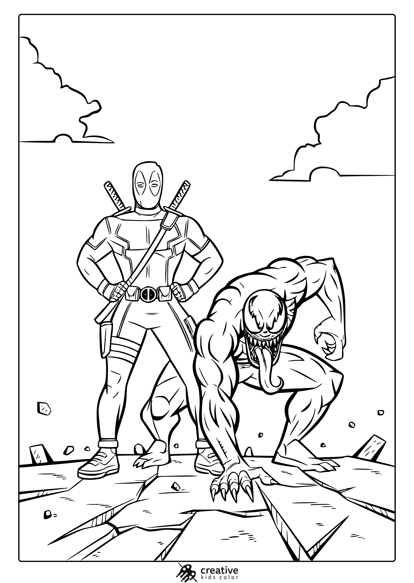 Deadpool Coloring Pages Free Printable PDFs 