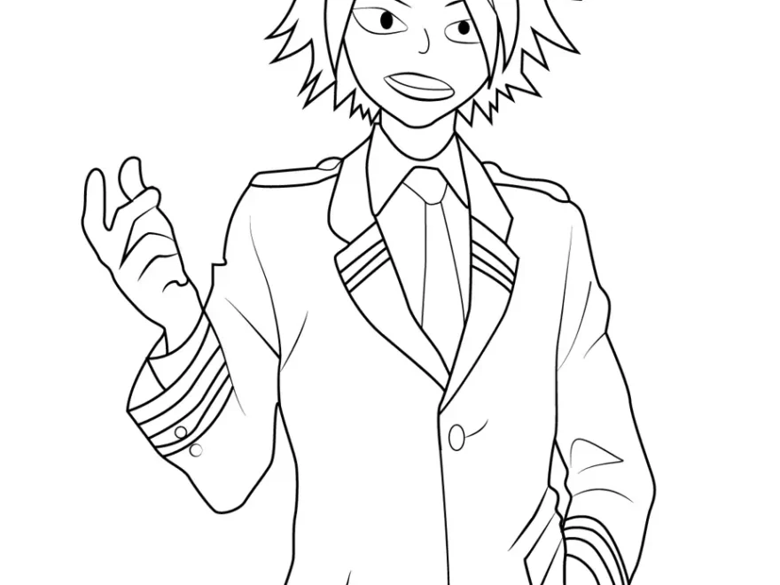 Denki Kaminari Student Uniform My Hero Academia Coloring Page For Kids Free My Hero Academia Printable Coloring Pages Online For Kids ColoringPages101 Coloring Pages For Kids