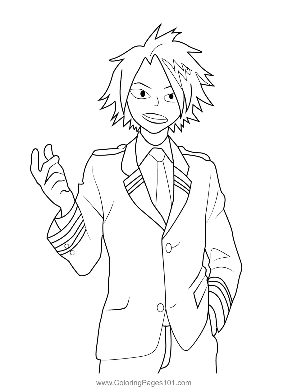 Denki Kaminari Student Uniform My Hero Academia Coloring Page For Kids Free My Hero Academia Printable Coloring Pages Online For Kids ColoringPages101 Coloring Pages For Kids