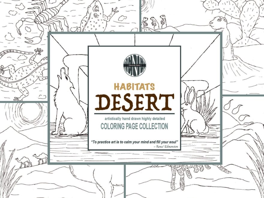 DESERT HABITAT Coloring Pages 5 Coloring Sheets Printable Hand Illustrated Instant Download Etsy