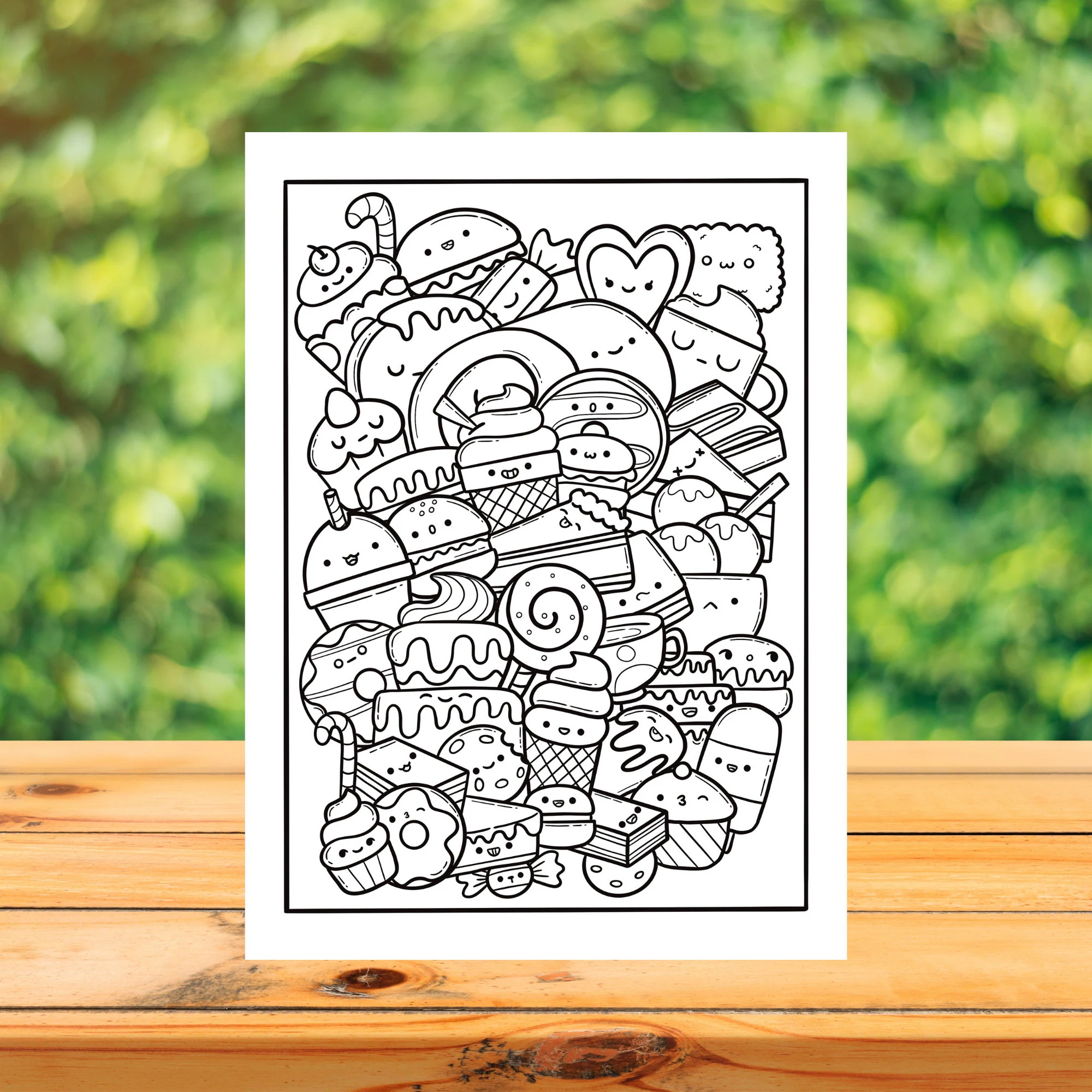 DESSERTS Cute Digital Coloring Page Sweets Doodle Adult Coloring Book Printable Colouring Sheet Instant Download Etsy