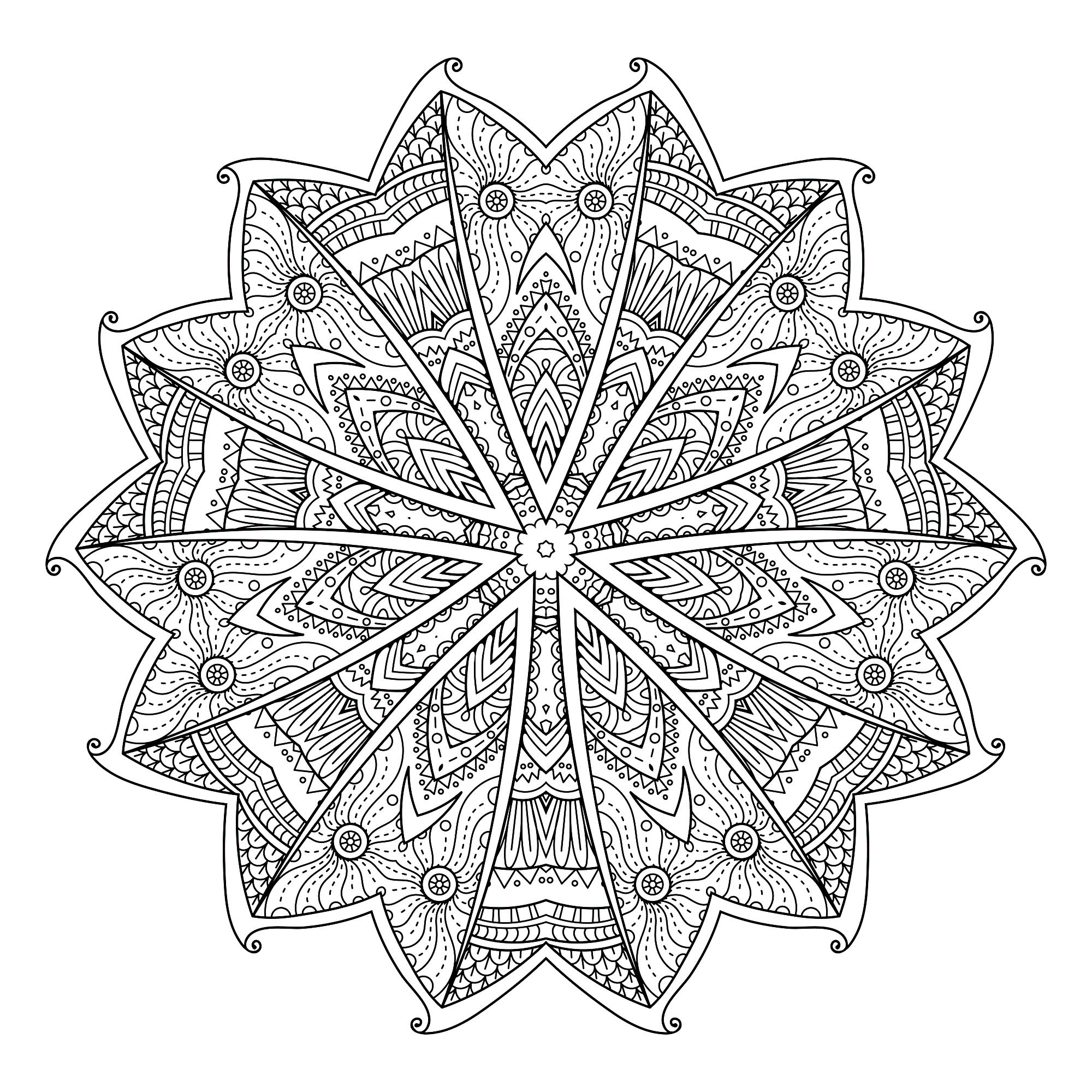 Difficult Mandala With Flowers Difficult Mandalas for Adults 