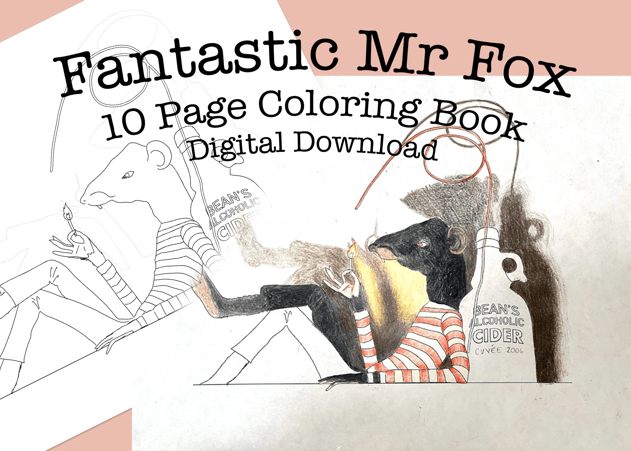 Digital Download Fantastic Mr Fox Coloring Book Etsy Digital Download Fantastic Mr Fox Coloring Book Etsy