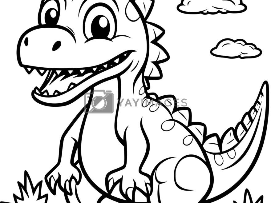 Dinosaur Coloring Pages Drawing For Kids By Mycreativelife Vectors Illustrations Free Download Yayimages