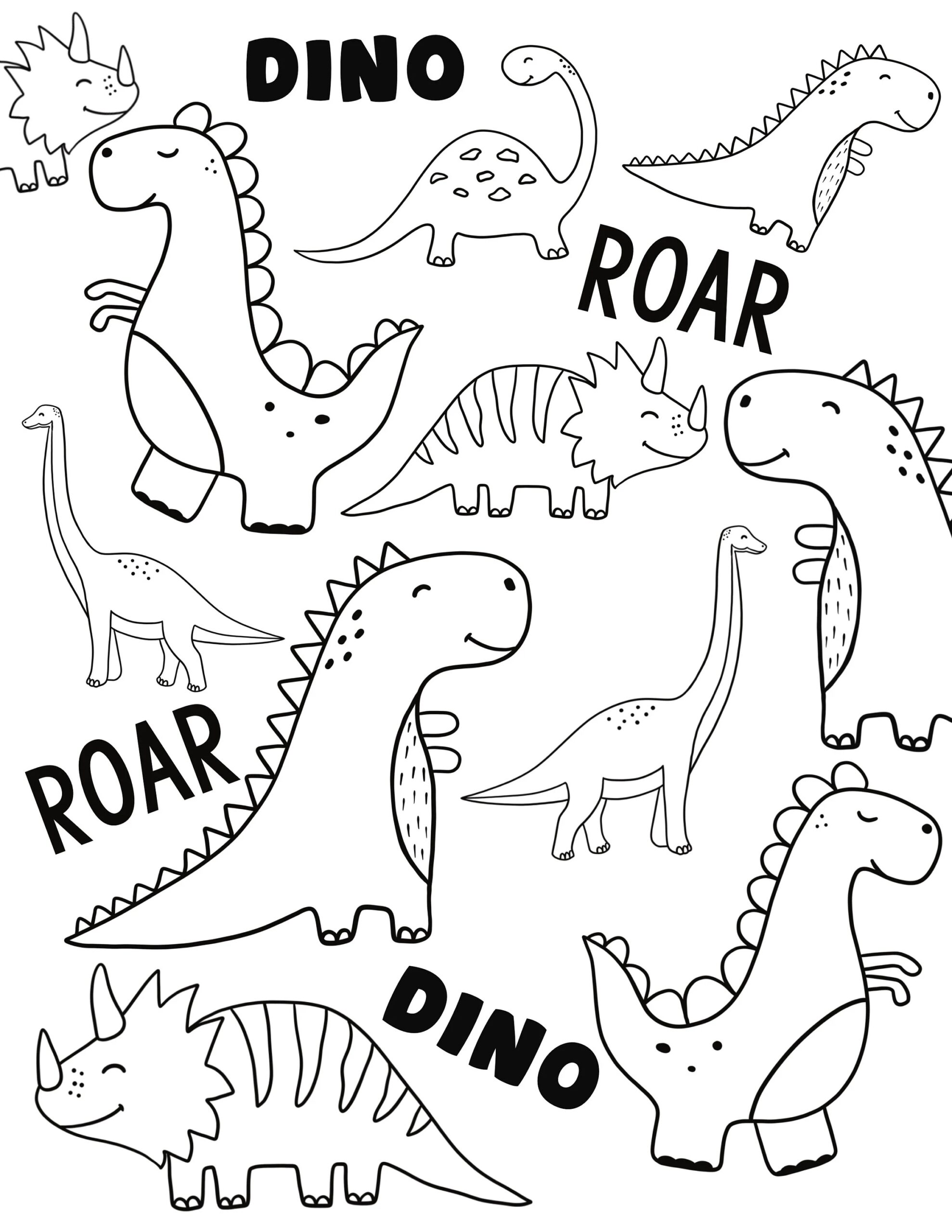 Dinosaur Theme Coloring Page Coloring Pages For Kids kids Coloring Pages dino Coloring Sheets cute Dino Coloring Pages Etsy
