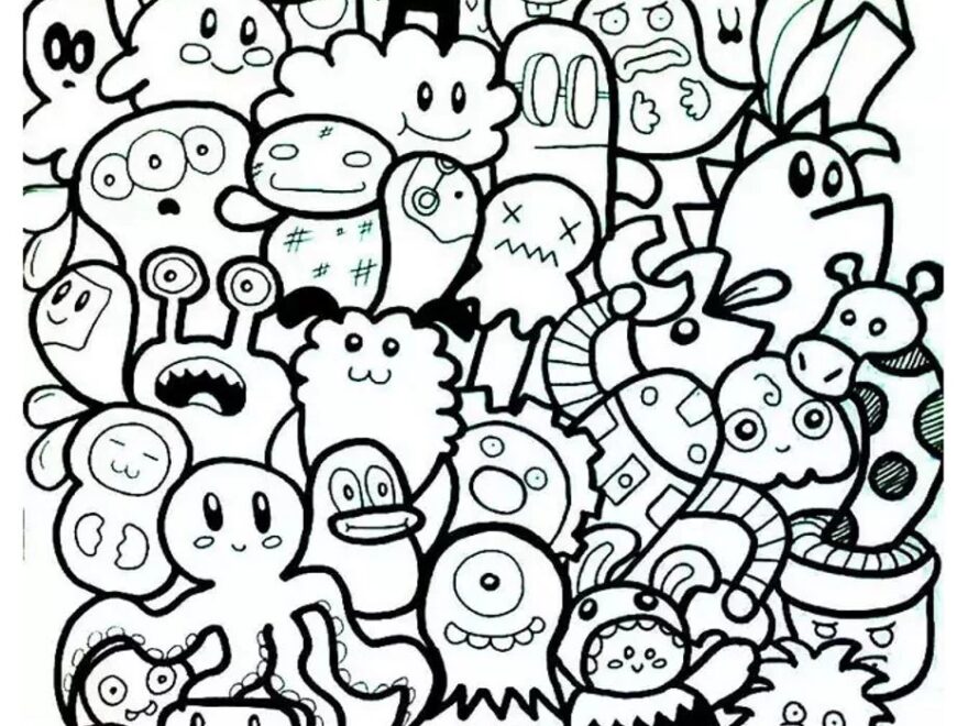 Doodle Art To Print For Free Doodle Art Coloring Pages For Kids
