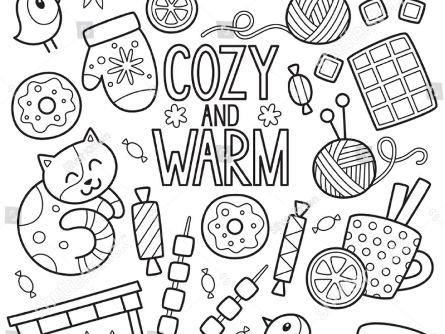 Doodle Coloring Book Page Winter Mood Stock Vector Royalty Free 1558834439 Shutterstock