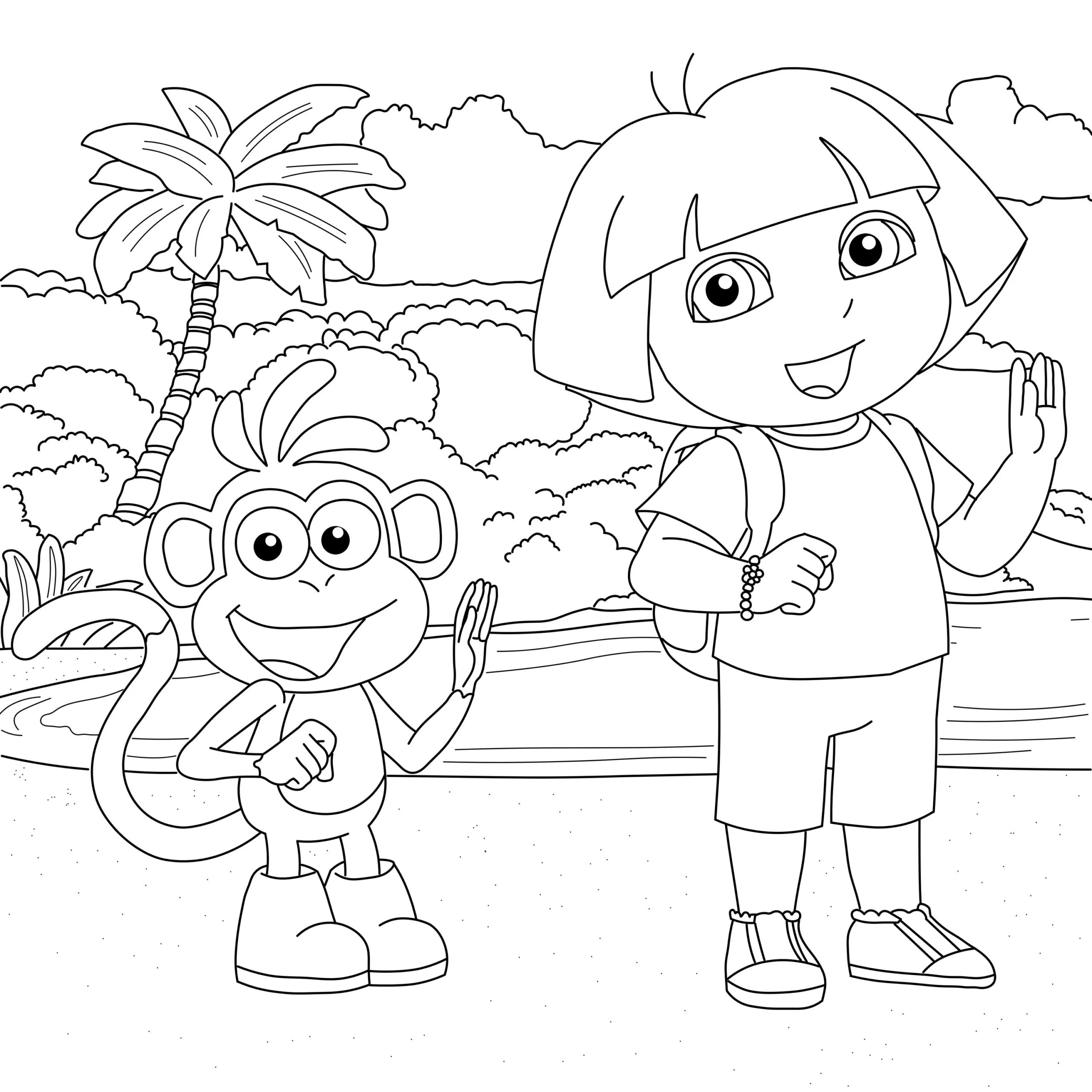 Dora The Explorer Coloring Page Etsy Dora The Explorer Coloring Page Etsy