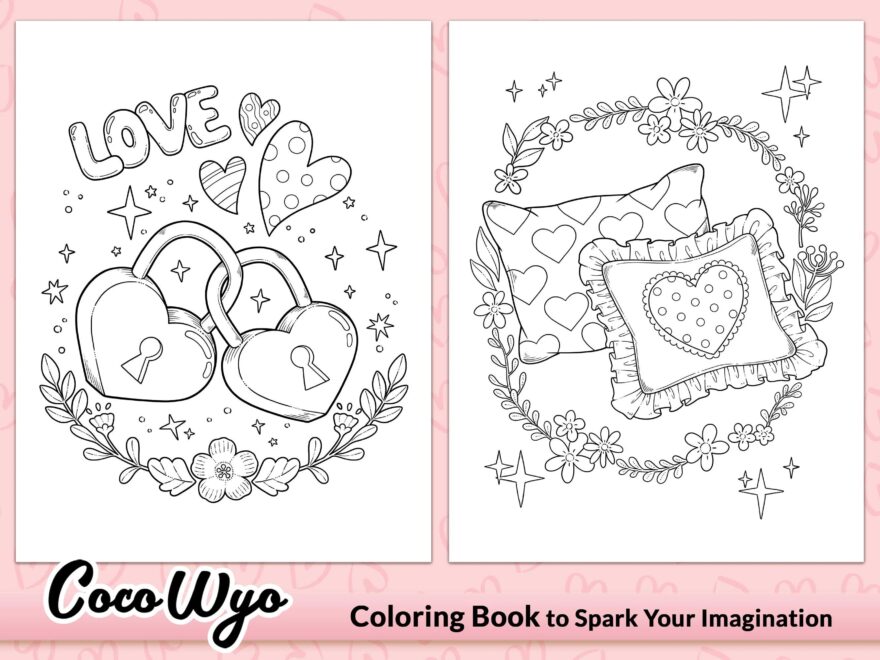 Double Trouble Romantic Coloring Book By Coco Wyo Etsy