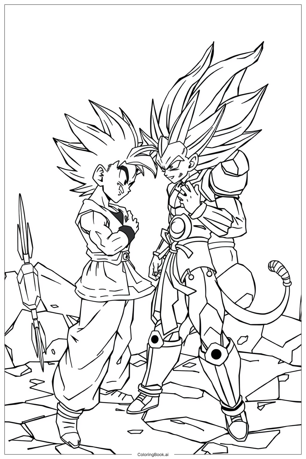 Dragon Ball Z Gohan Vs Cell Epic Battle Coloring Page Free PDF PNG Printable Dragon Ball Z Gohan Vs Cell Epic Battle Coloring Page Free PDF PNG Printable
