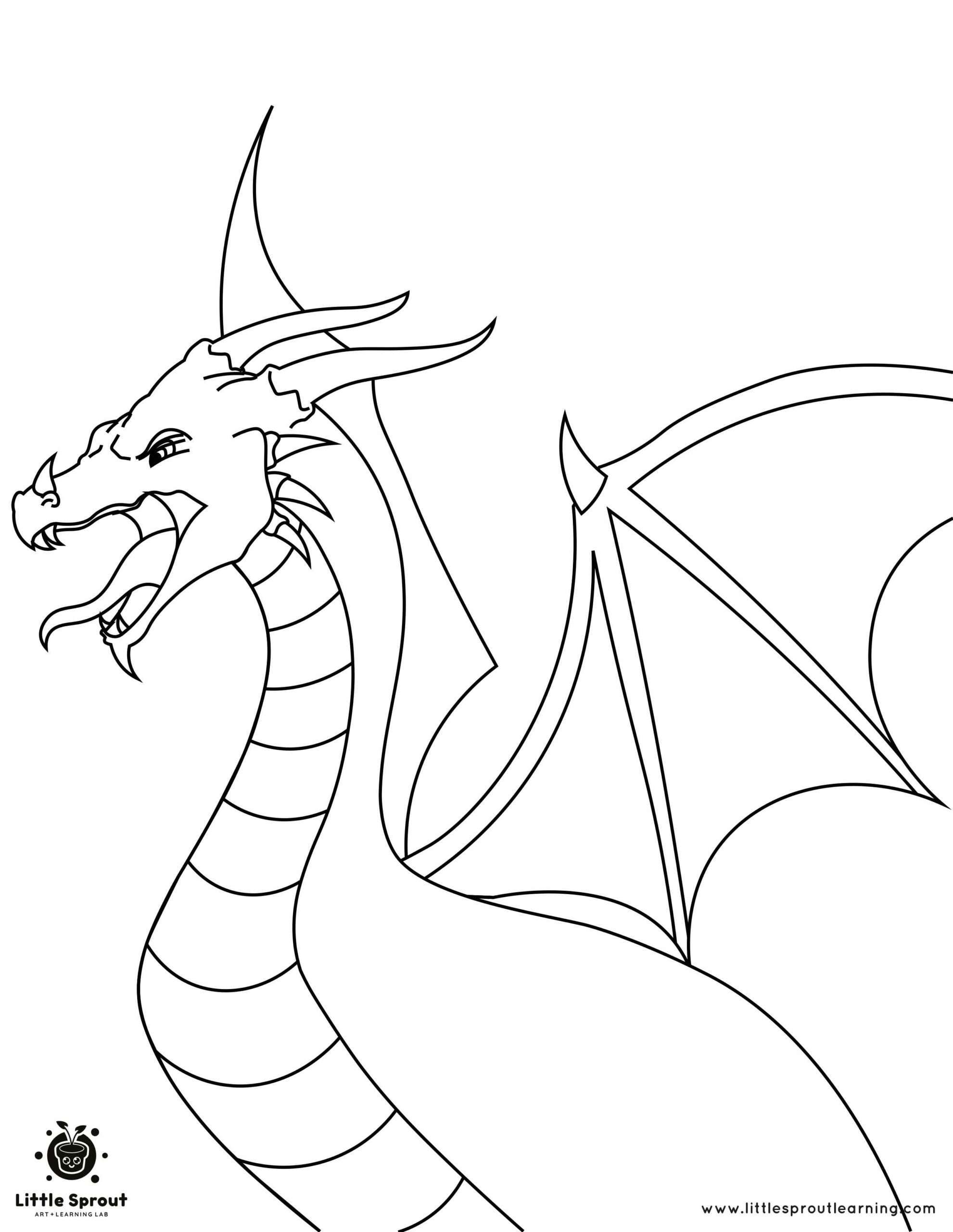 Easy Dragon Coloring Pages Printable