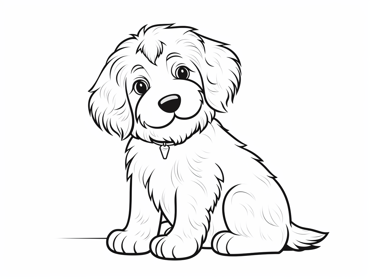 Easy To Color Labradoodle Coloring Page