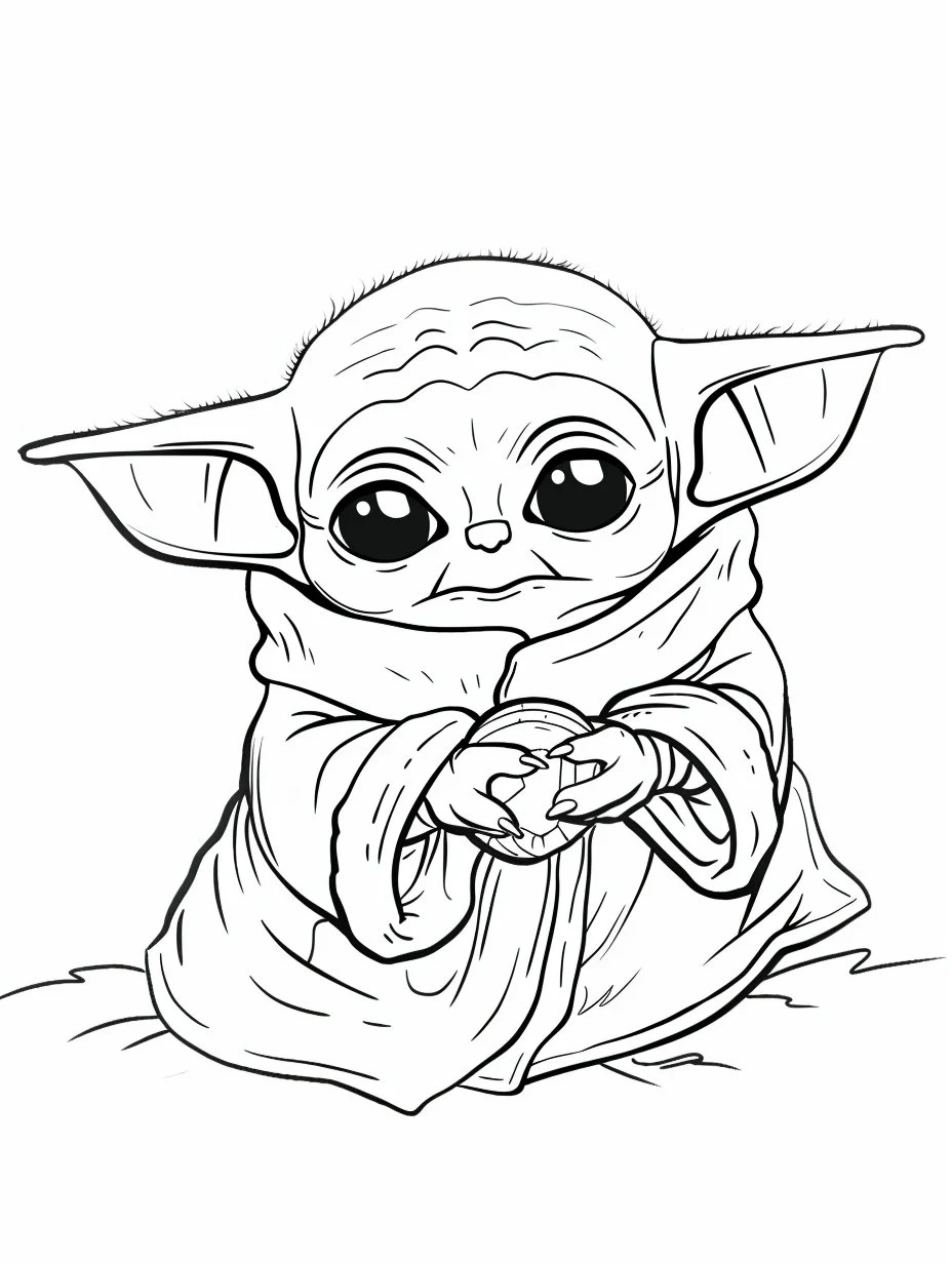 Embrace The Cuteness Over 100 Baby Yoda Coloring Pages Printable Digital Download Etsy