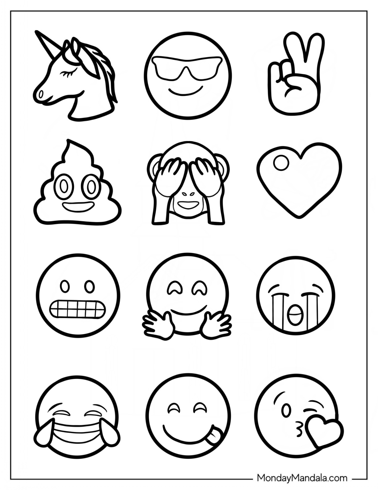 Emoji Coloring Pages For Kids Emoji Coloring Pages For Kids