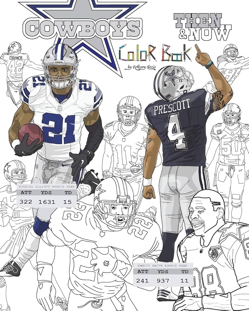 Ezekiel Elliott And The Dallas Cowboys Then And Now The Ultimate Football Coloring Activity And Stats Book For Adults And Kids Curcio Anthony 9781542675086 Amazon Books