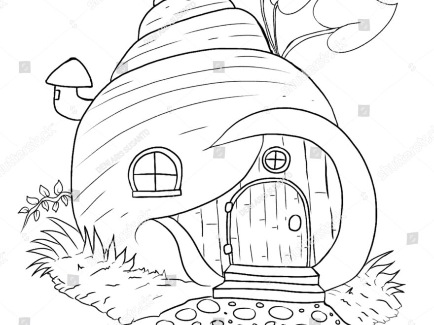 Fairy House Cartoon Coloring Page Book Stock Illustration 1299433321 Shutterstock