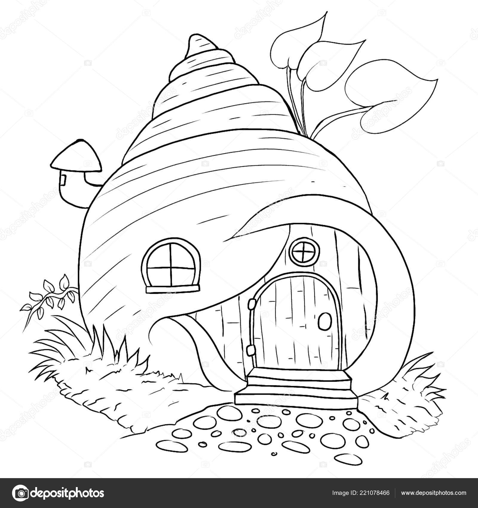 Fairy House Coloring Page Stock Photo Dennyranch gmail 221078466