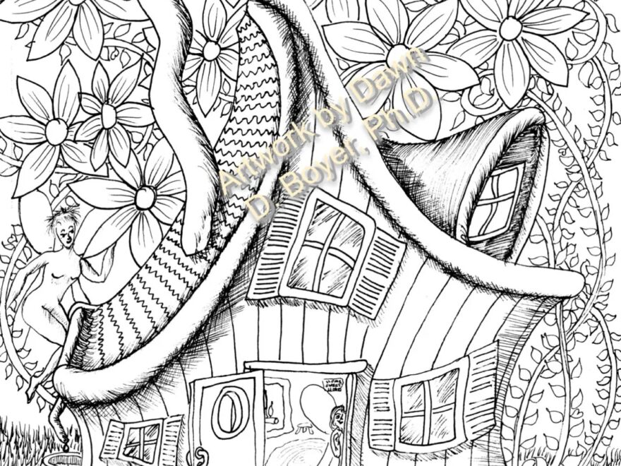 Fairy Houses And Fairy Doors Vol 3 And 4 Individual Coloring Pages From Print Books 5 Drawings Per Set 46 50 Etsy