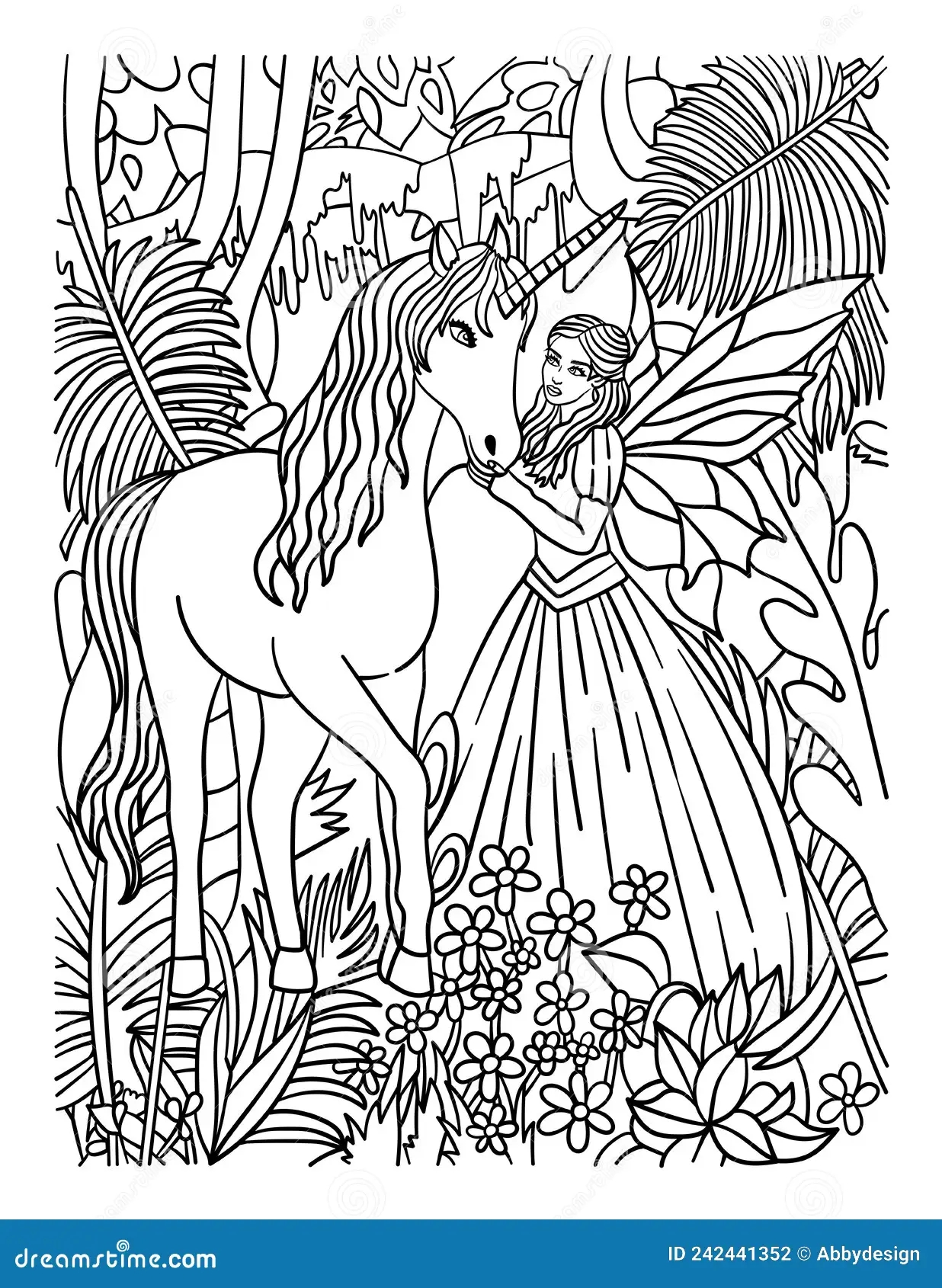 Fairy Petting Unicorn Coloring Page For Adults Stock Vector Illustration Of Petting Animal 242441352 Fairy Petting Unicorn Coloring Page For Adults Stock Vector Illustration Of Petting Animal 242441352