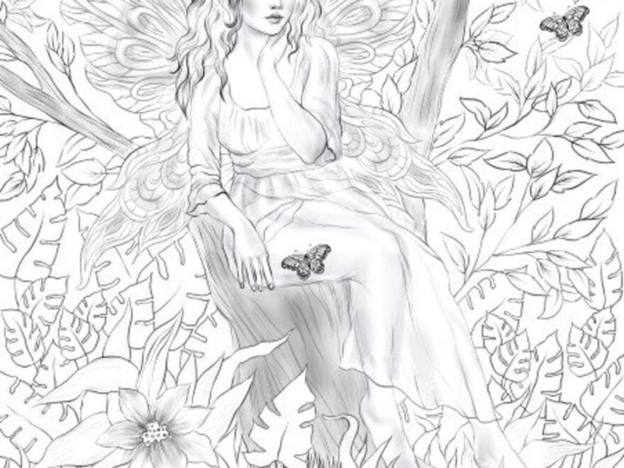 Fairy Printable Adult Coloring Page From Favoreads coloring Book Pages For Adults And Kids Coloring Sheets Coloring Designs Etsy