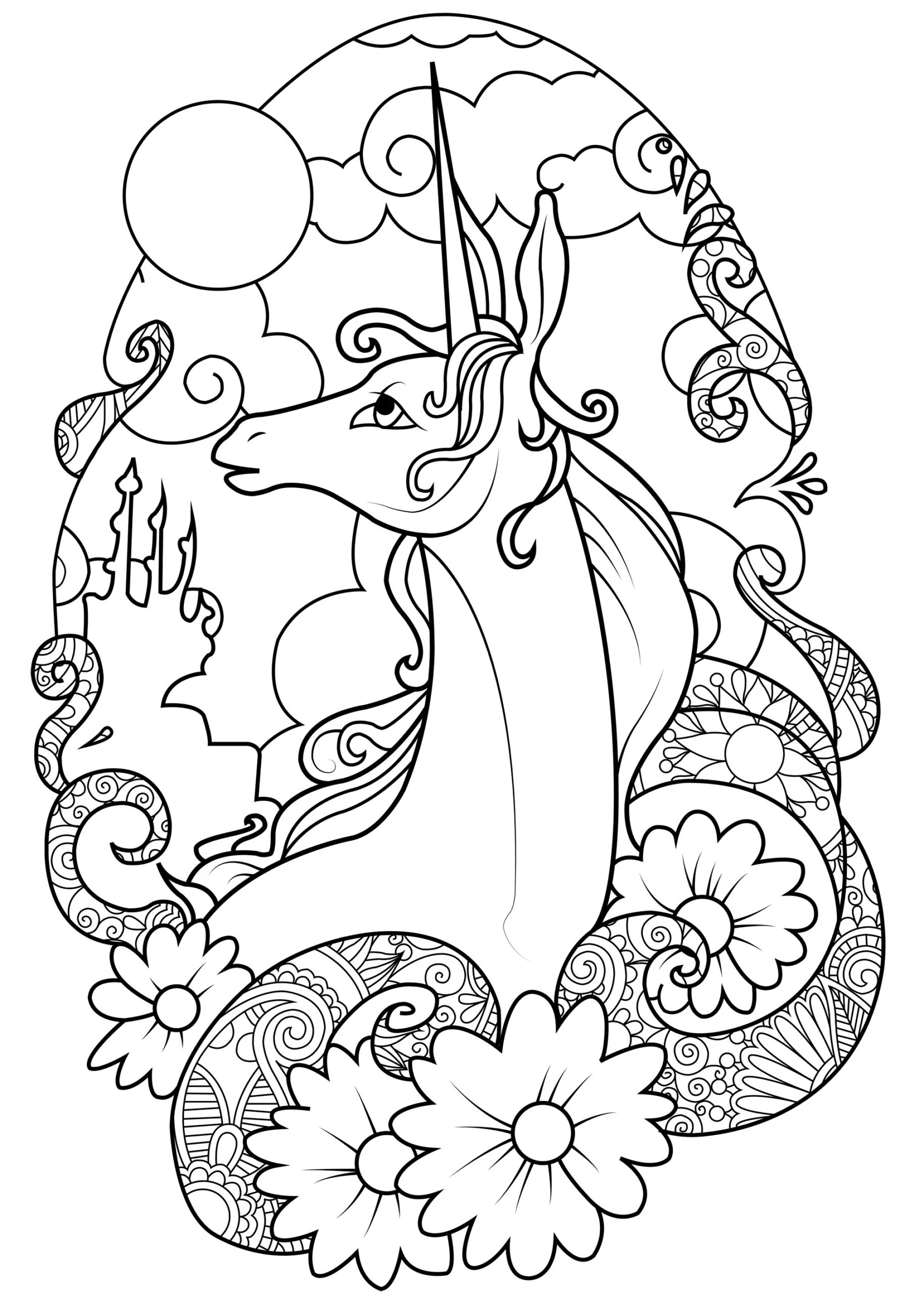 Fairy Unicorn Unicorn Coloring Pages For Adults