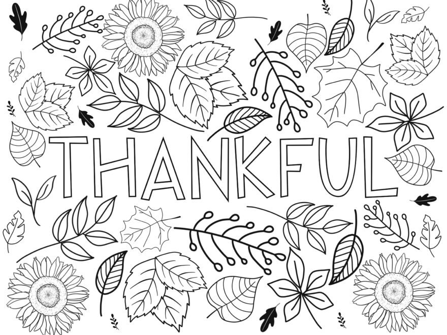 Fall Coloring Page thankful Autumn Time Instant Download And Print To Color easy To Color Fall Page fall Leaves Coloring Printable Page Etsy