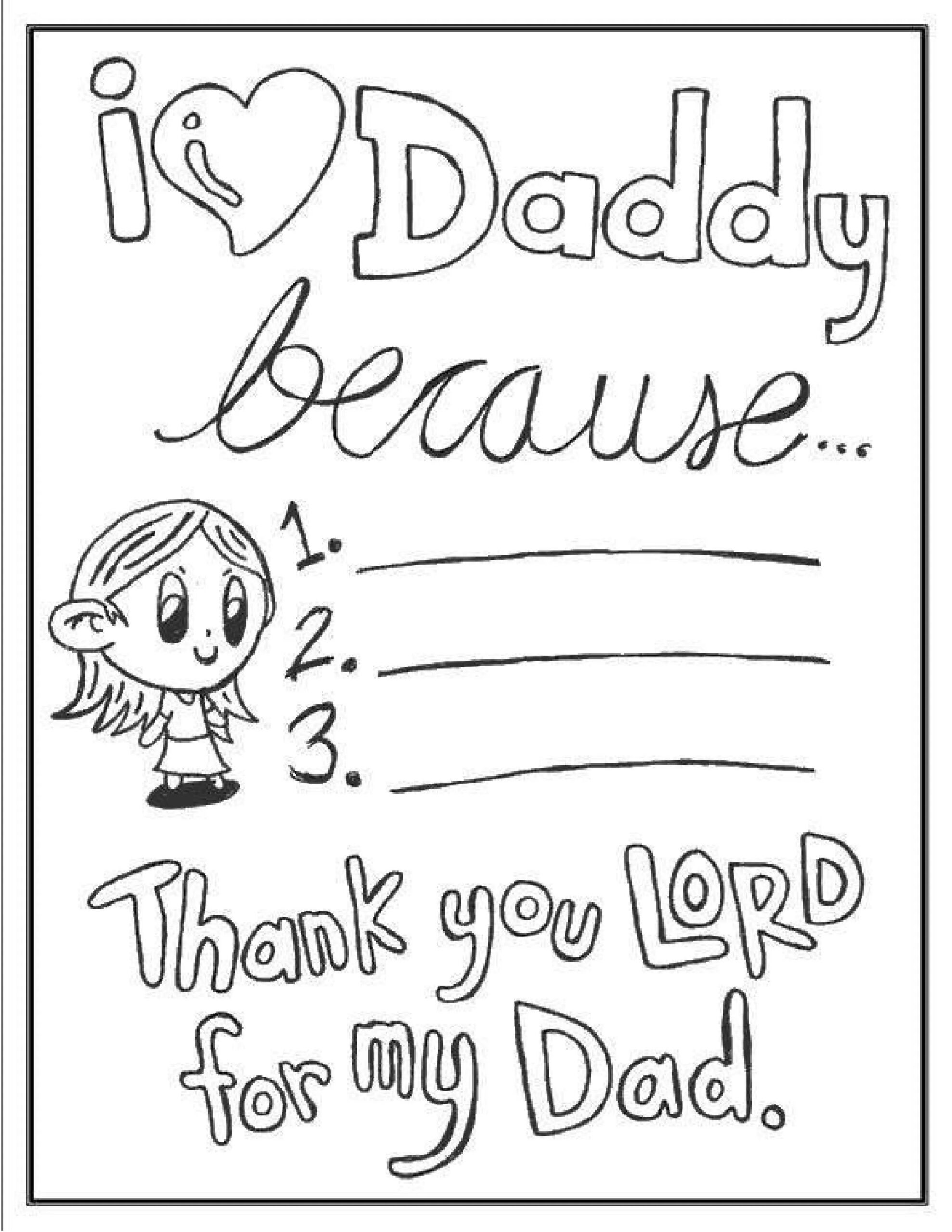 Father's Day Coloring Pages For Sunday School