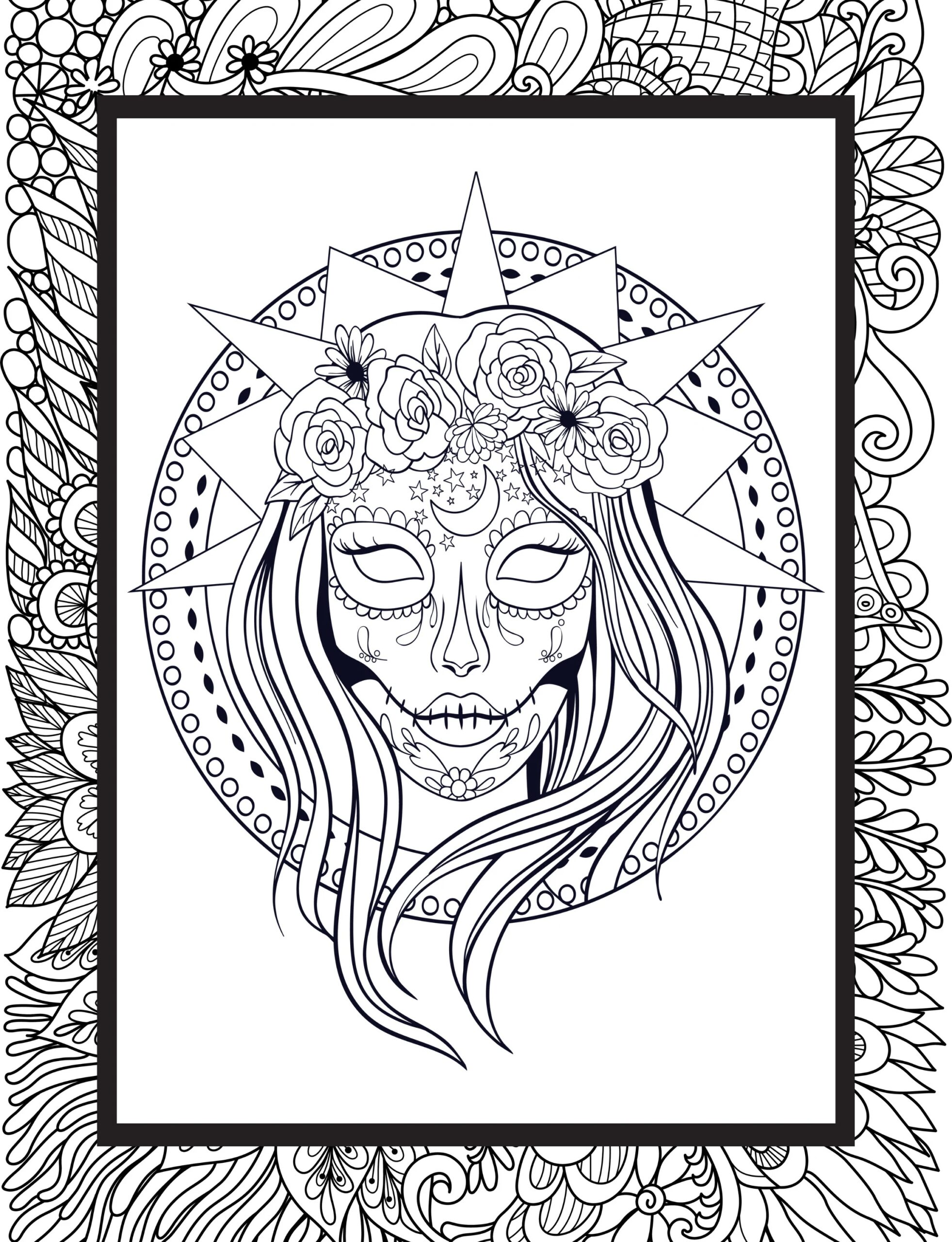 Female Sugar Skull Coloring Page For Adults Day Of The Dead Mexican Skull Color Halloween Free Download Print 8 5 X 11 At Home Etsy Denmark Female Sugar Skull Coloring Page For Adults Day Of The Dead Mexican Skull Color Halloween Free Download Print 8 5 X 11 At Home Etsy Denmark
