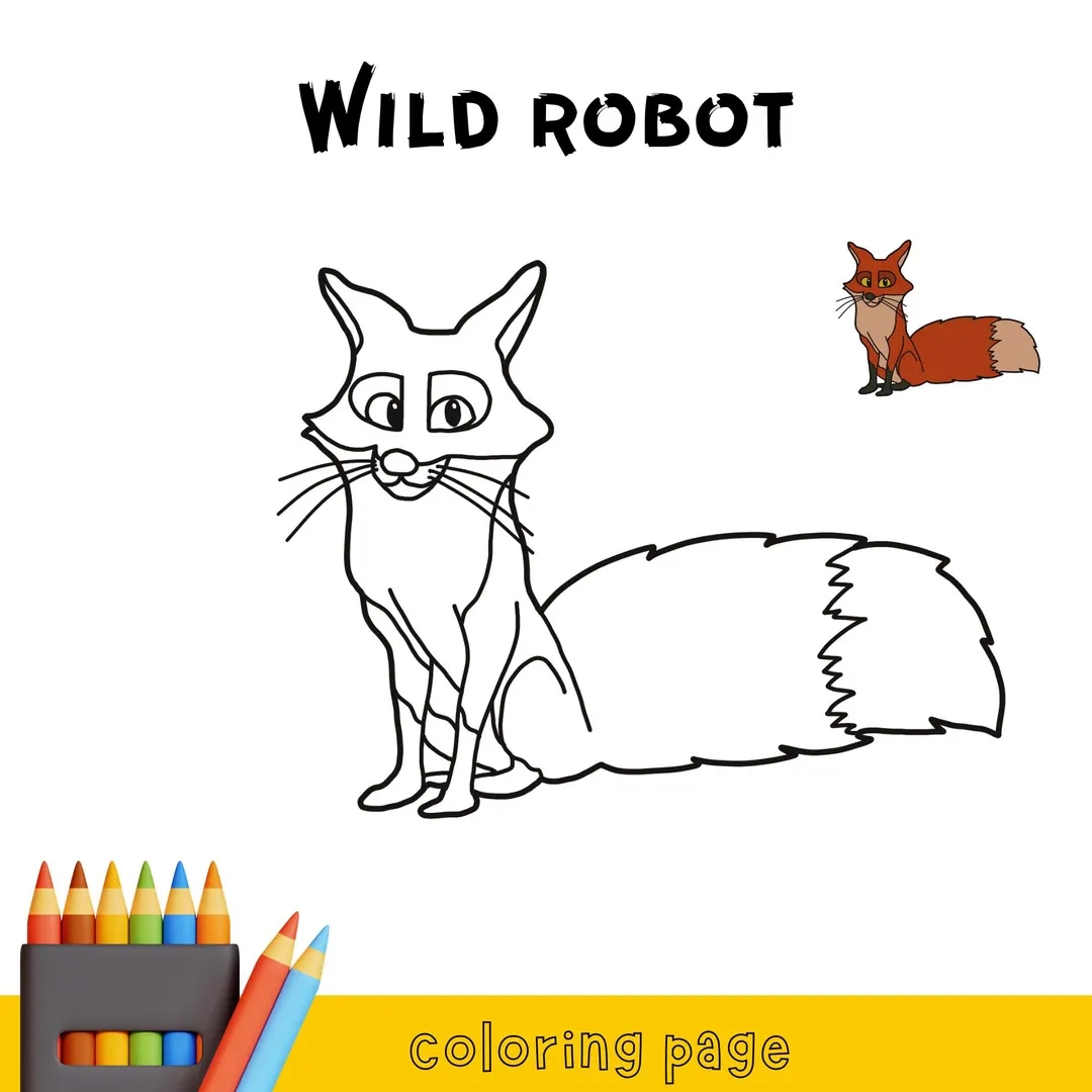 Fink Wild Robot Coloring Page For Kids Etsy Fink Wild Robot Coloring Page For Kids Etsy