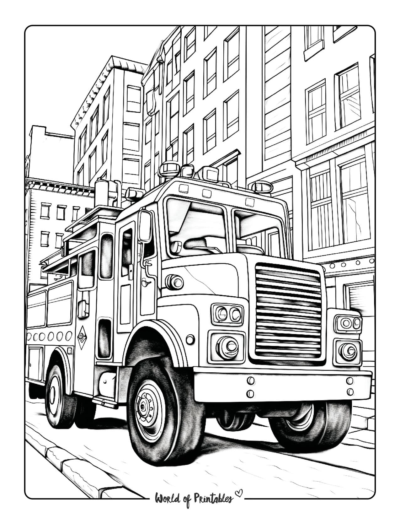 Fire Truck Coloring Pages For Kids Adults World Of Printables Fire Truck Coloring Pages For Kids Adults World Of Printables