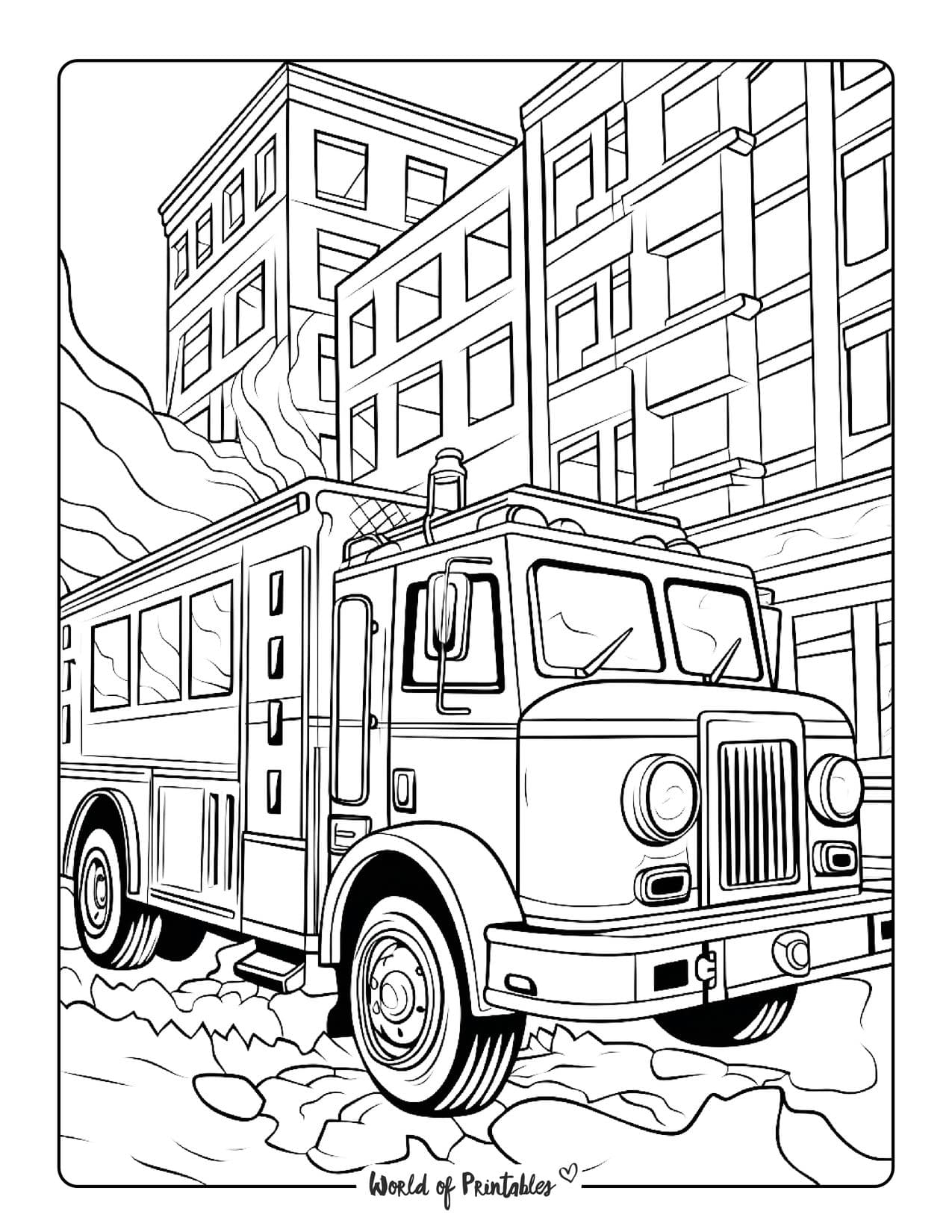 Fire Truck Coloring Pages For Kids Adults World Of Printables Fire Truck Coloring Pages For Kids Adults World Of Printables
