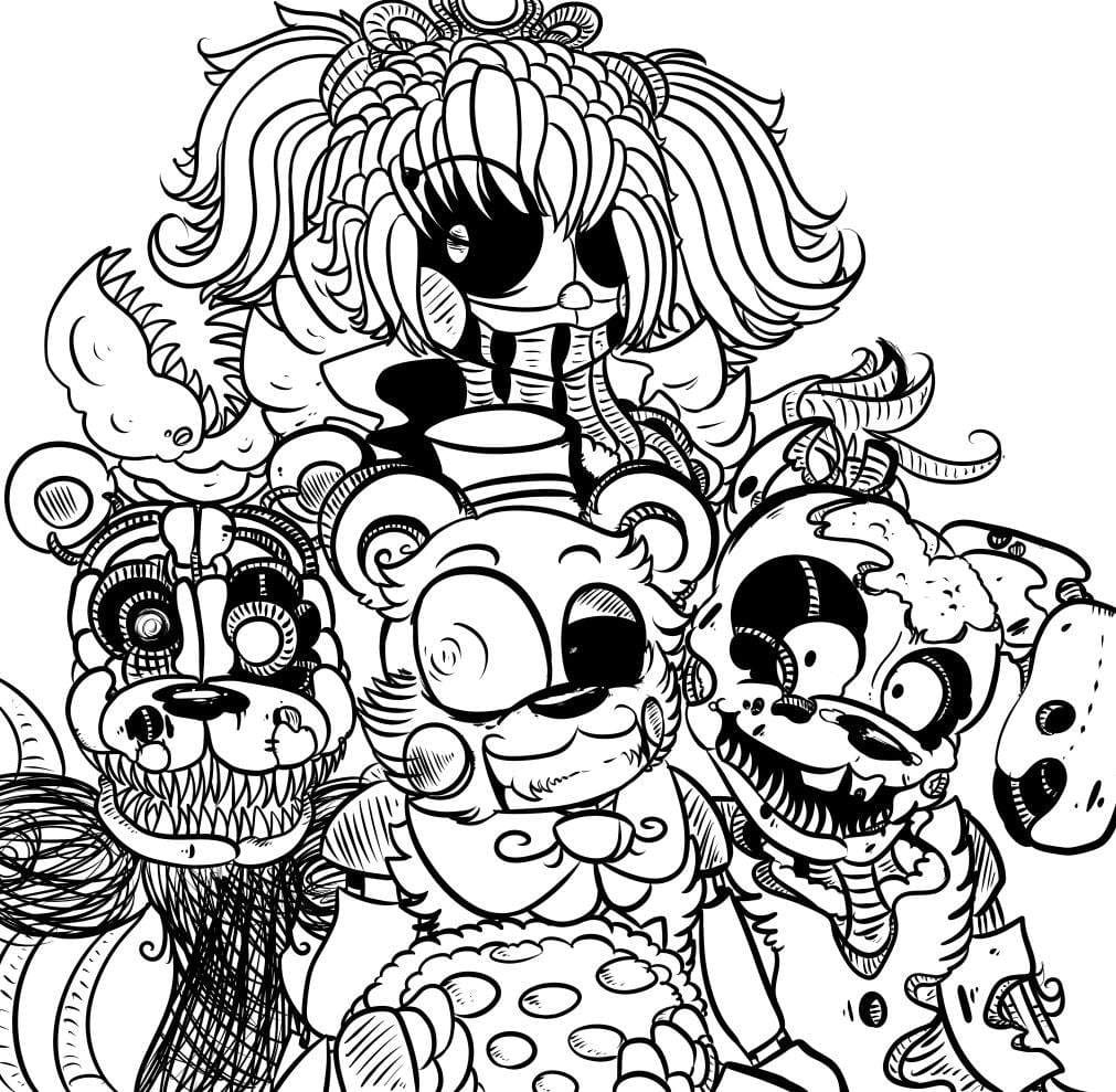 F-Naf Gang Coloring Pages
