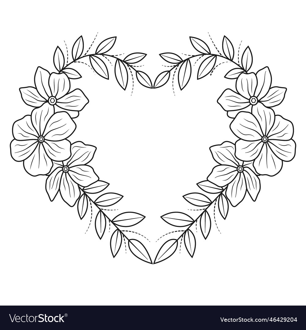 Floral Hart Coloring Pages Royalty Free Vector Image Floral Hart Coloring Pages Royalty Free Vector Image