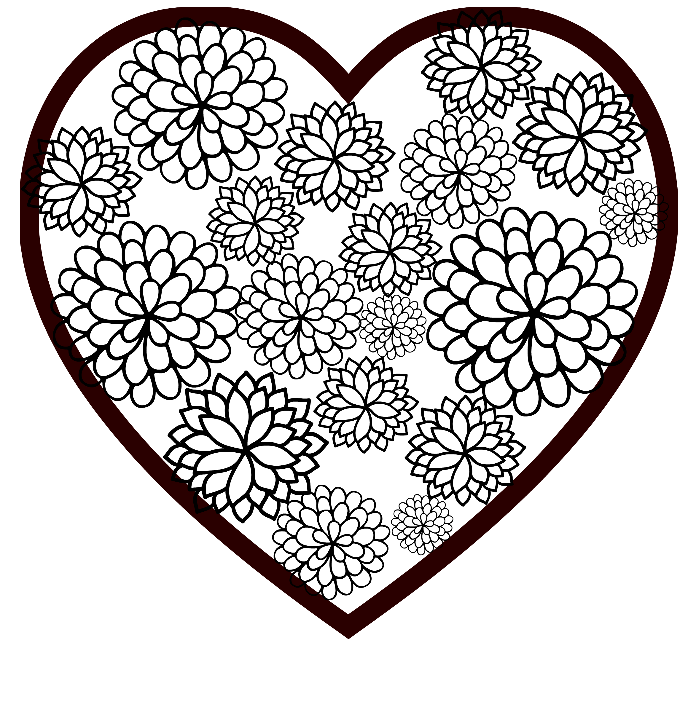 Flower Love Coloring Pages Flower Love Coloring Pages