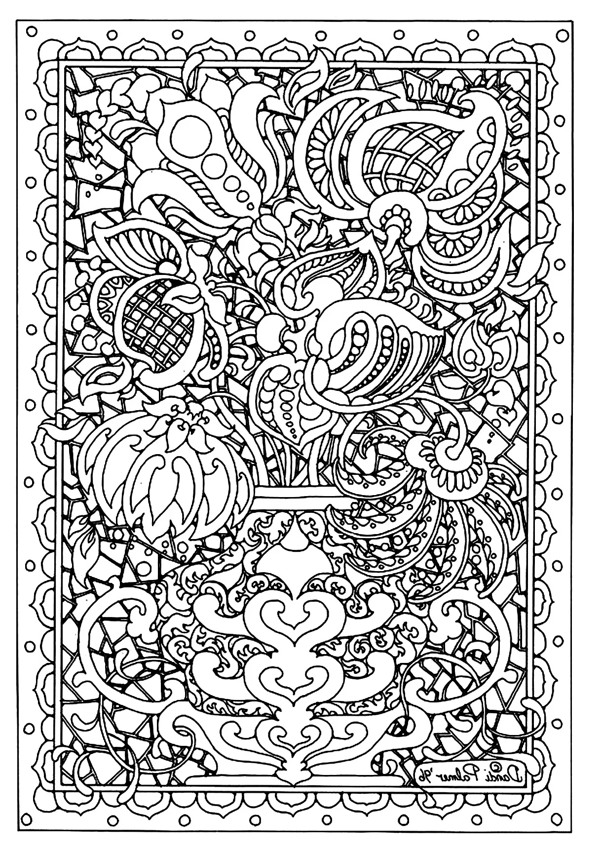 Flower Difficult Flowers Vegetation Coloring Pages For Adults