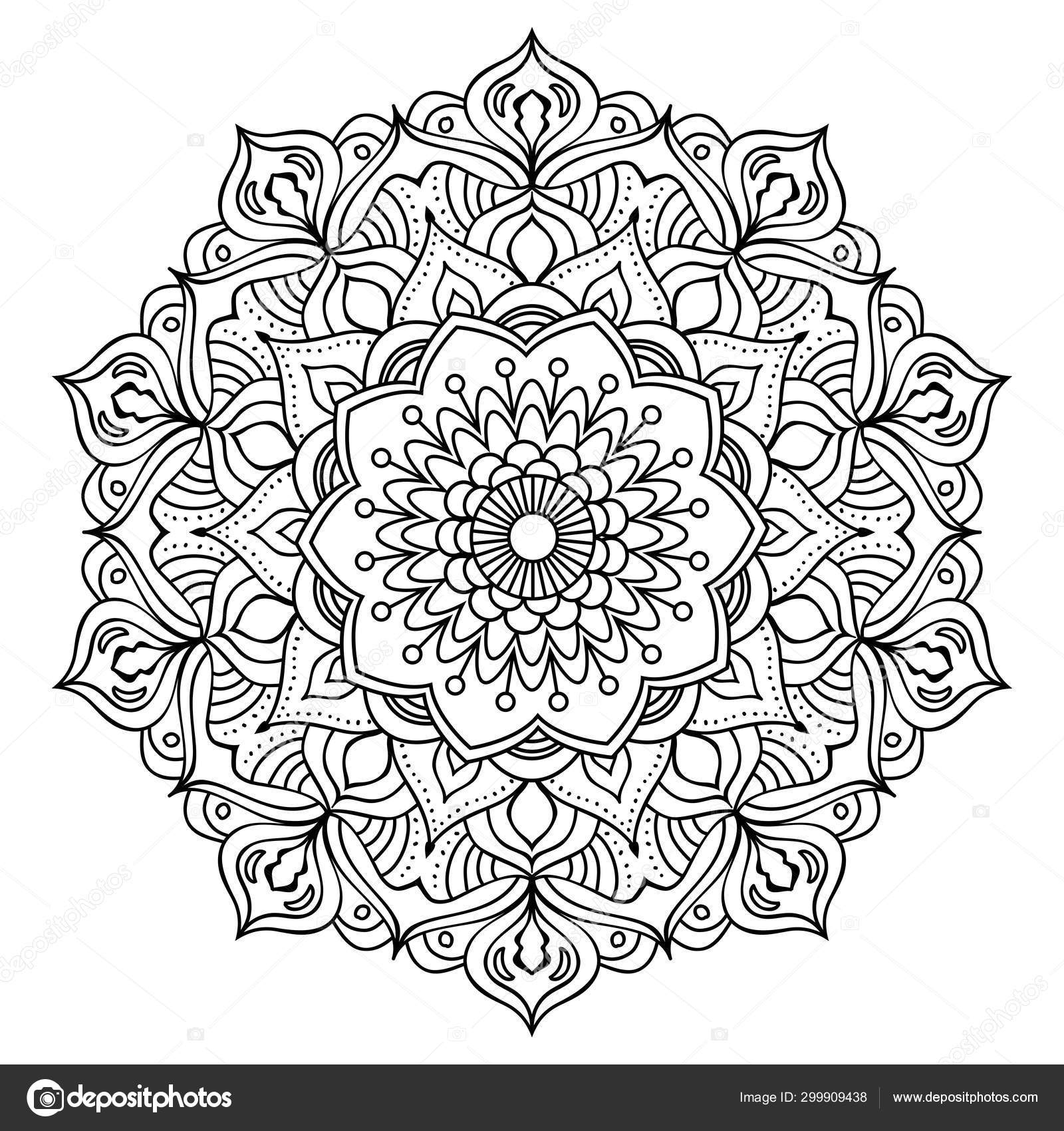 Flower Mandala Coloring Page Stock Illustration By smk0473 299909438