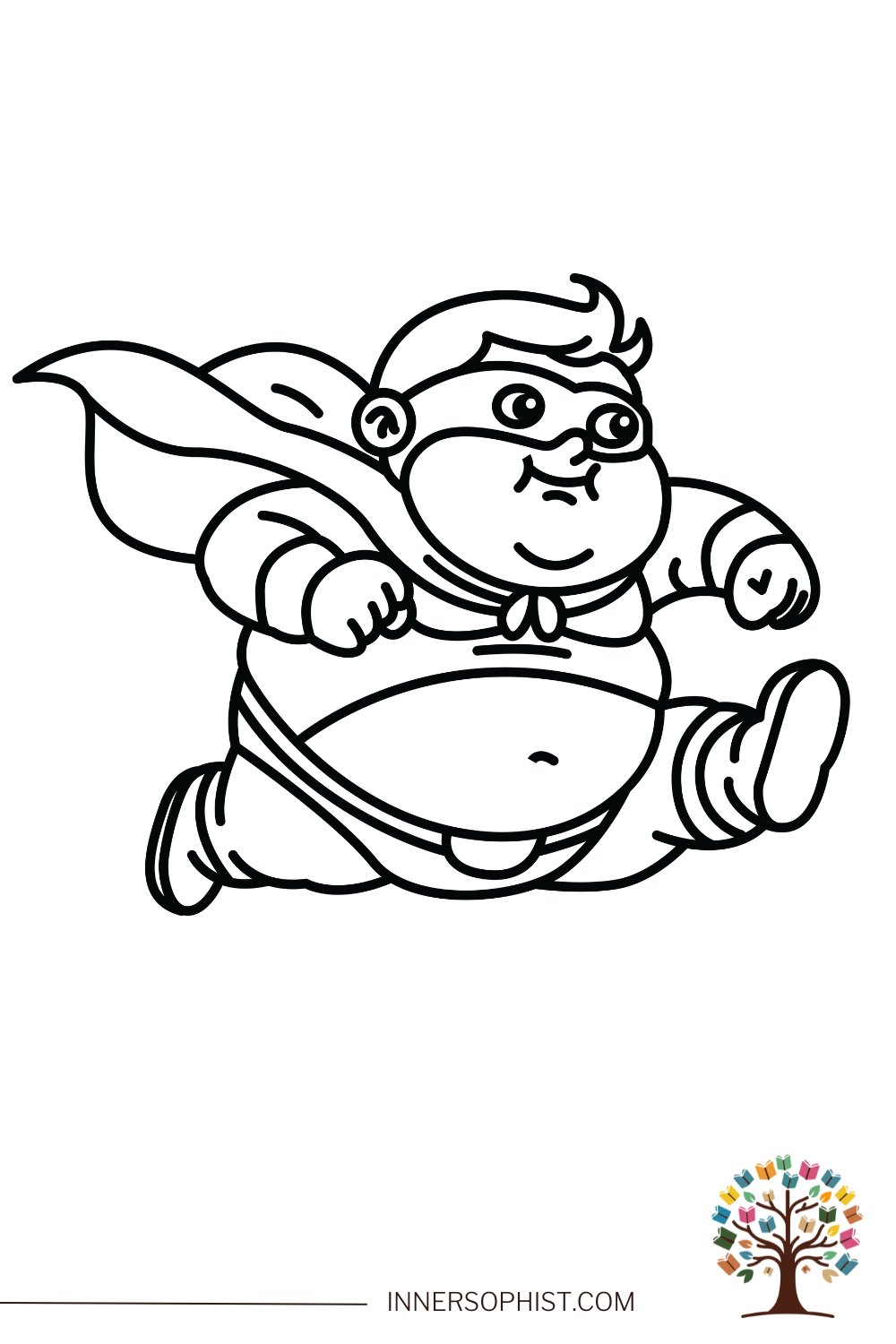 Flying Chubby Superhero Coloring Page InnerSophist Coloring Flying Chubby Superhero Coloring Page InnerSophist Coloring