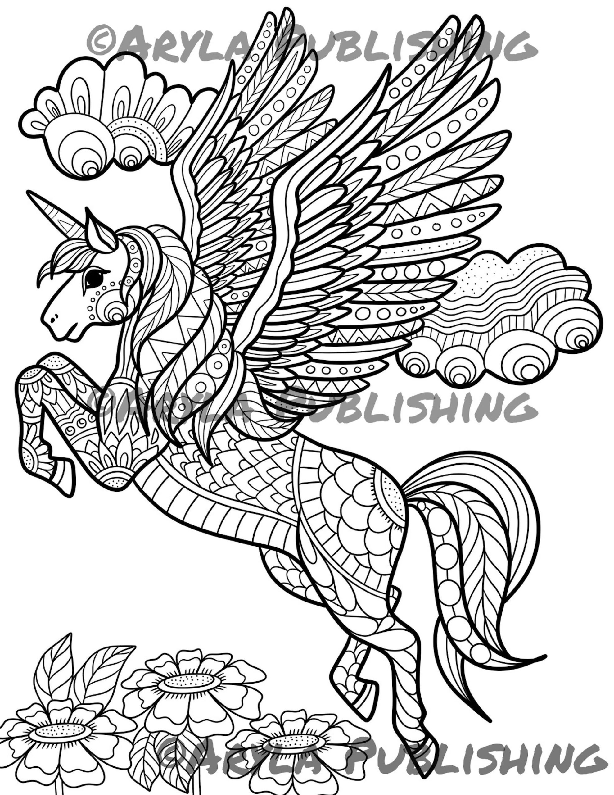 Flying Unicorn Mythical Creature Coloring Page Printable Colouring Page Adult Color Sheet Instant Download Etsy Flying Unicorn Mythical Creature Coloring Page Printable Colouring Page Adult Color Sheet Instant Download Etsy