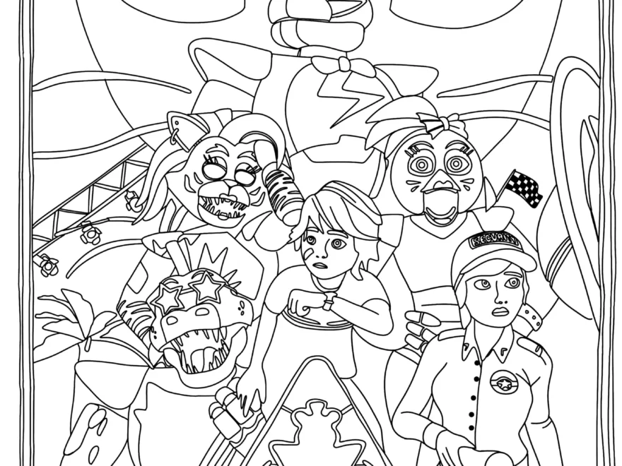 FNAF Characters Five Nights At Freddy s Security Breach FNAF Coloring Pages