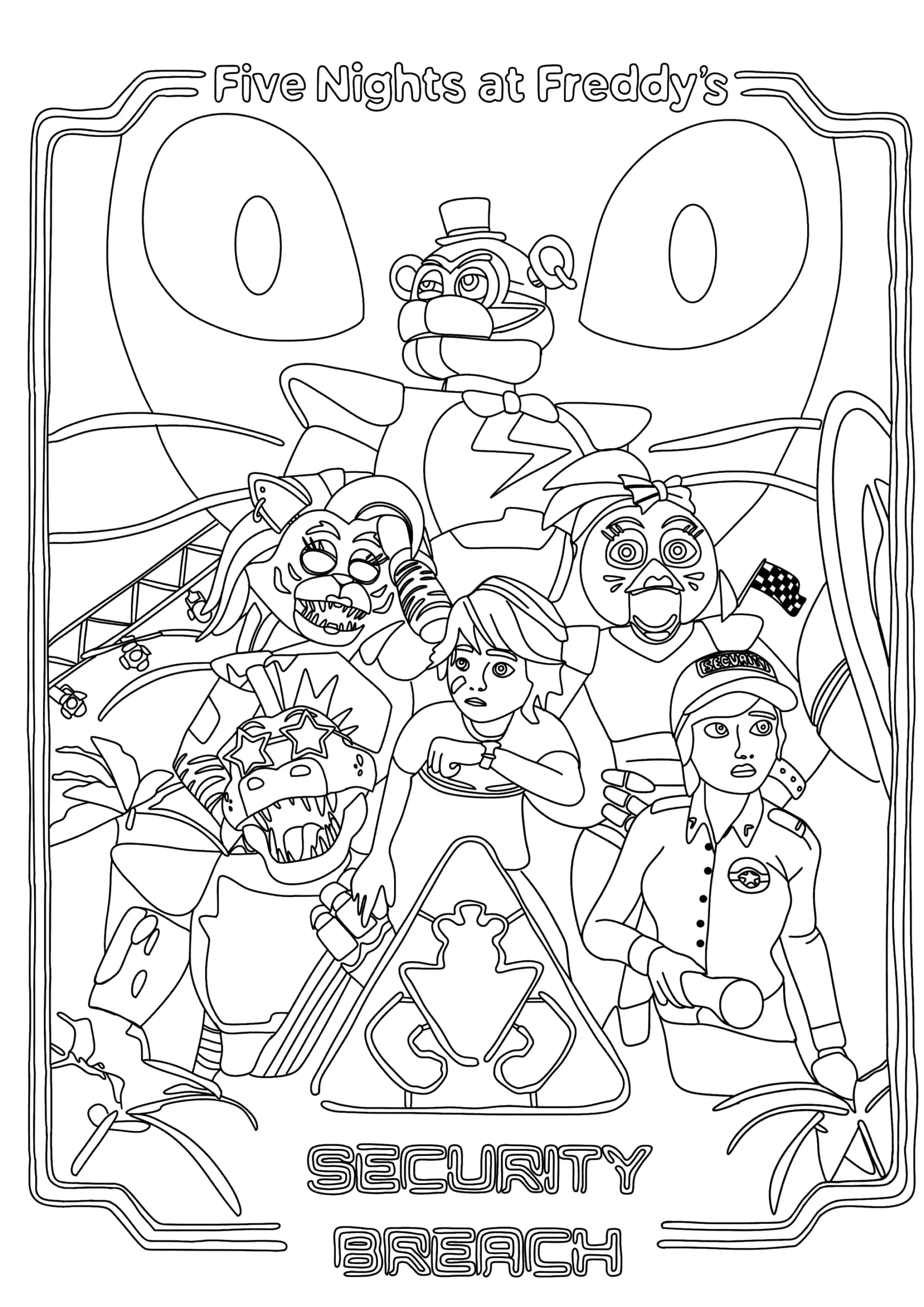 FNAF Characters Five Nights At Freddy s Security Breach FNAF Coloring Pages FNAF Characters Five Nights At Freddy s Security Breach FNAF Coloring Pages